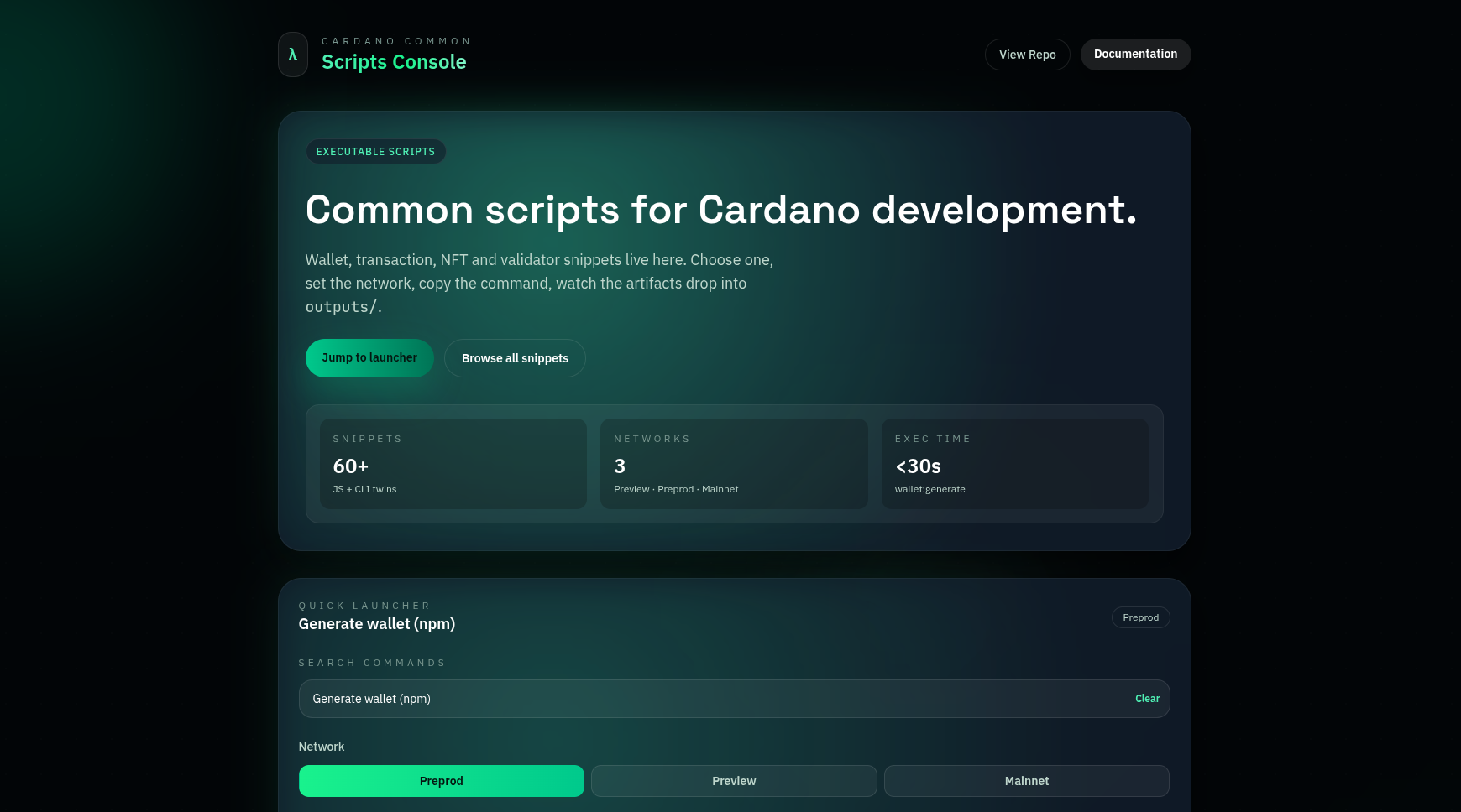 Cardano Common Scripts